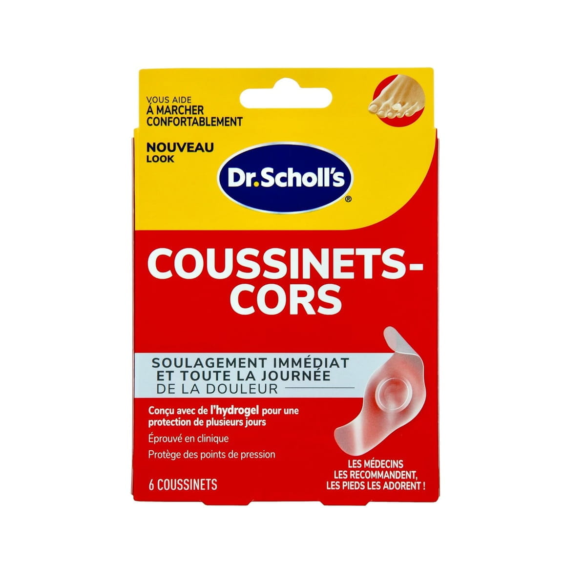 Product label for Dr. Scholl's Corn Cushions (6 cushions) FR