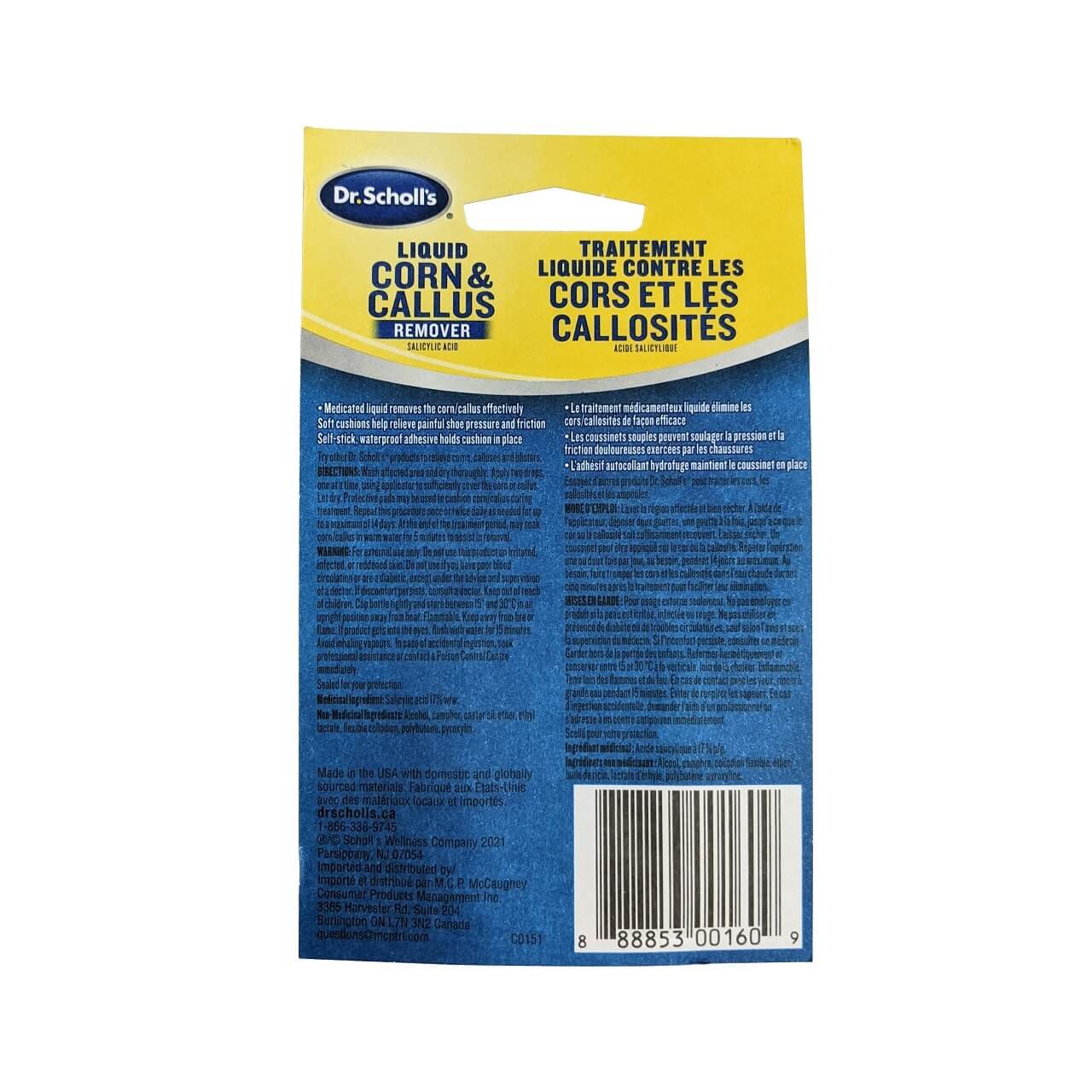 Uses, directions, warnings, and ingredients for Dr. Scholl's Liquid Corn & Callus Remover (9.8 mL)