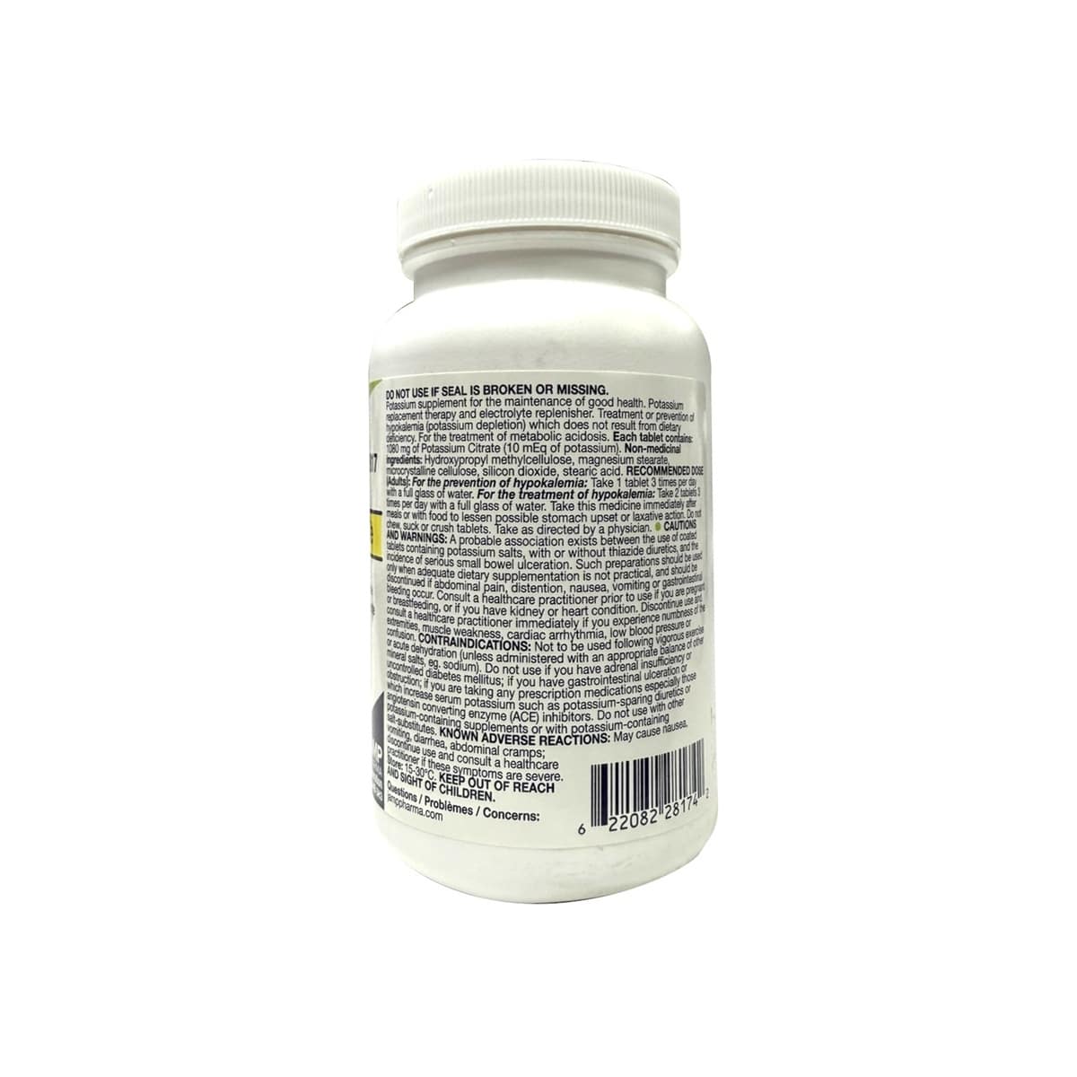 Product info for JAMP K-Citrate 10 mEq Potassium (100 tablets) in English