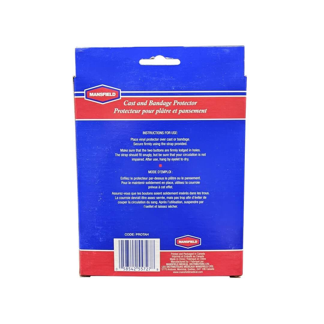 Instructions for use for Mansfield Cast and Bandage Protector for Arm and Hand (31" x 10")