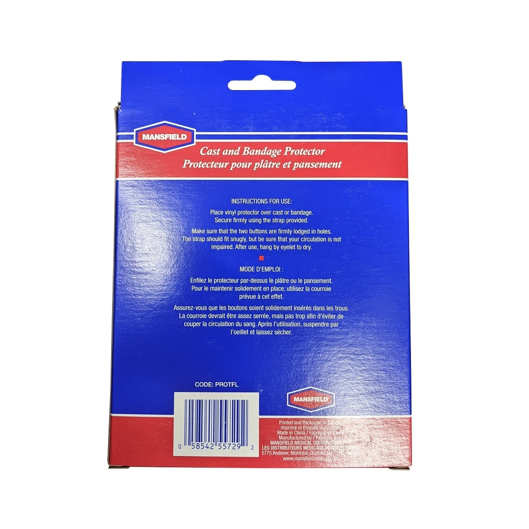 Instructions for Mansfield Cast and Bandage Protector for Foot and Full-Leg (43" x 15")