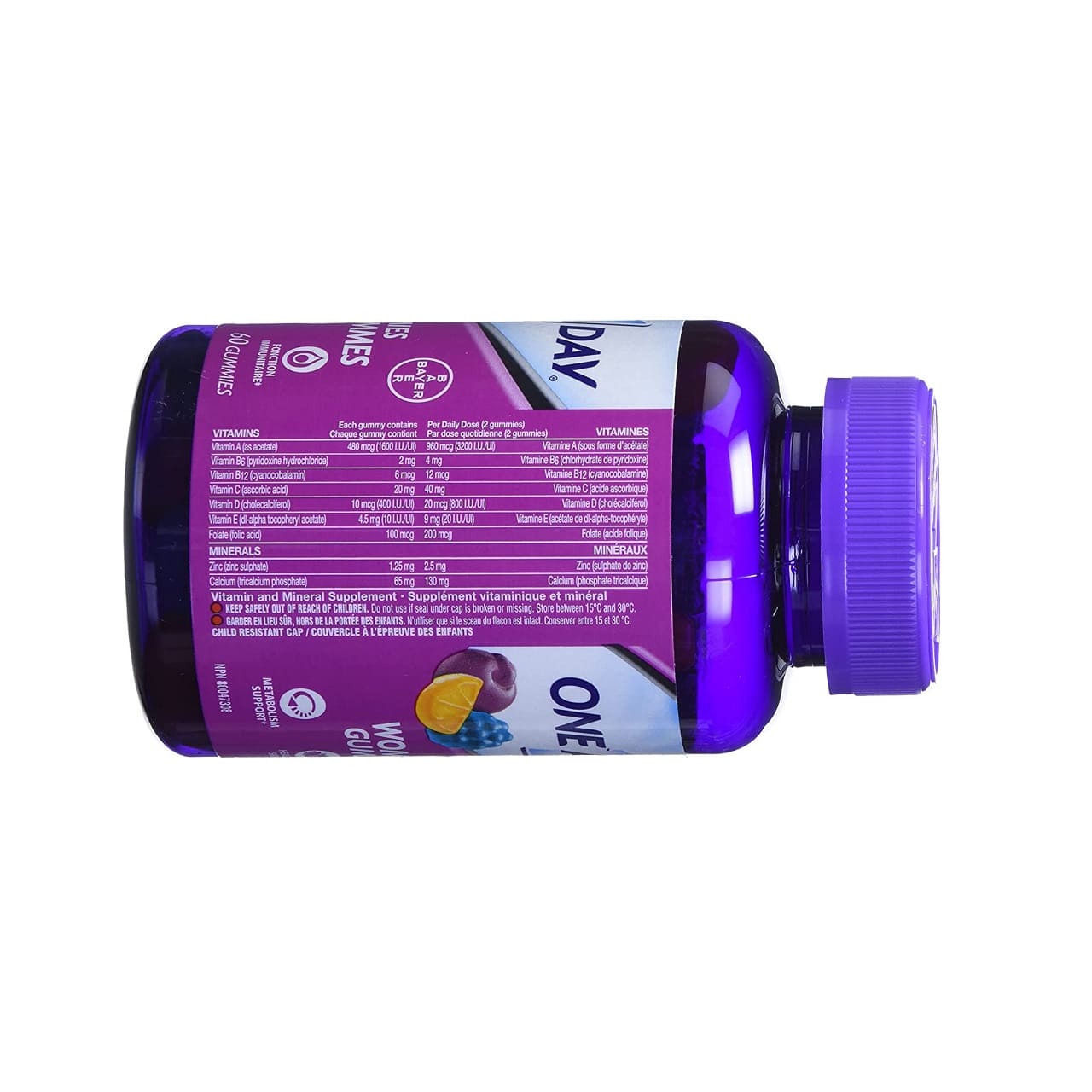 Ingredients for One A Day Multivitamin Gummies for Women (60 gummies)