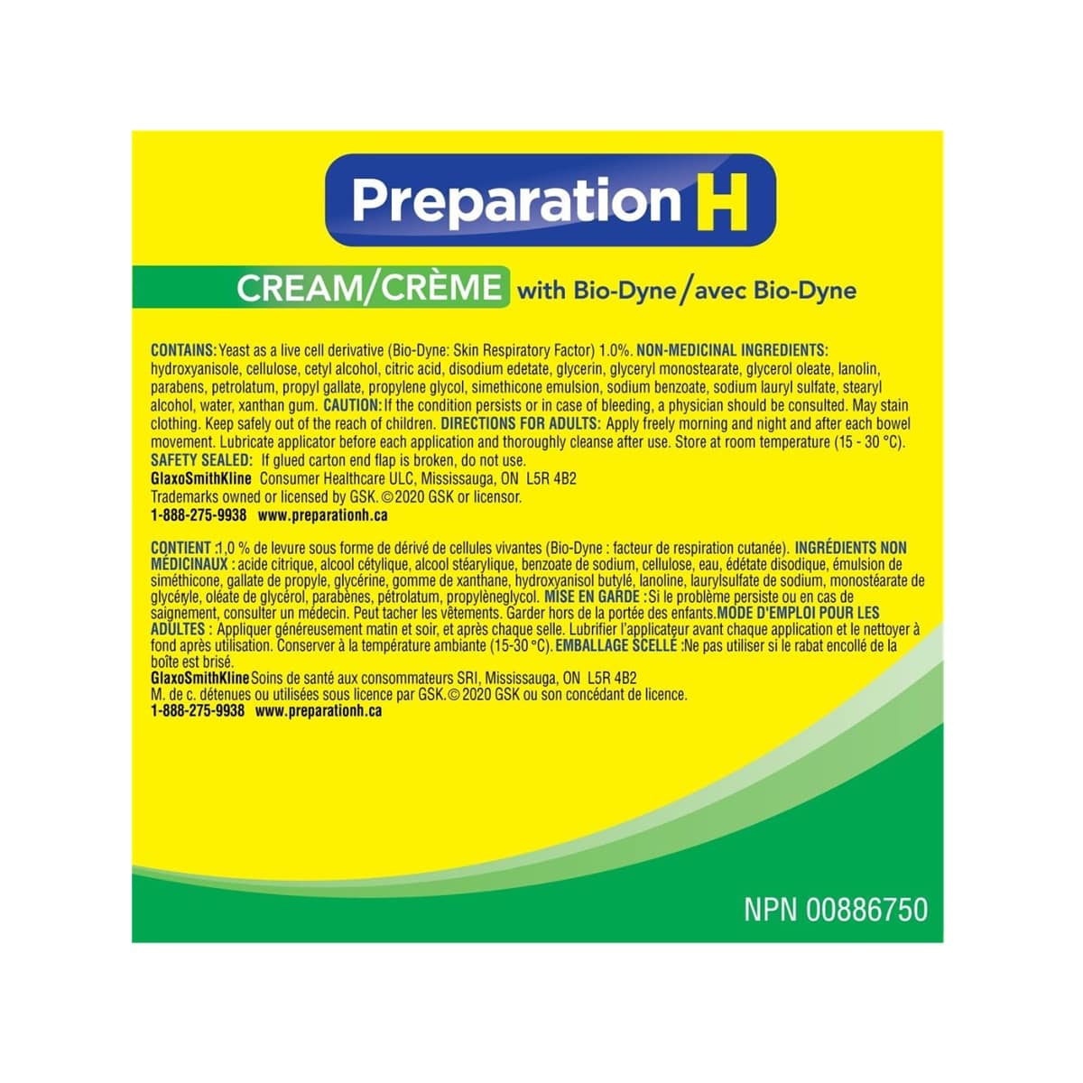 Product infofor Preparation H Multi-Symptom Relief Cream with Bio-Dyne (50 grams)