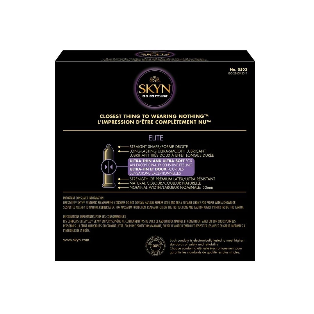 Features for Skyn Elite Ultra Thin and Ultra Soft Latex Free Condoms (22 count)