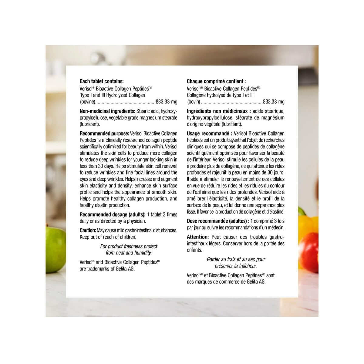 Ingredients, purpose, dosage, caution for webber naturals Collagen 30 Bioactive Peptide 2500 mg (180 tablets)