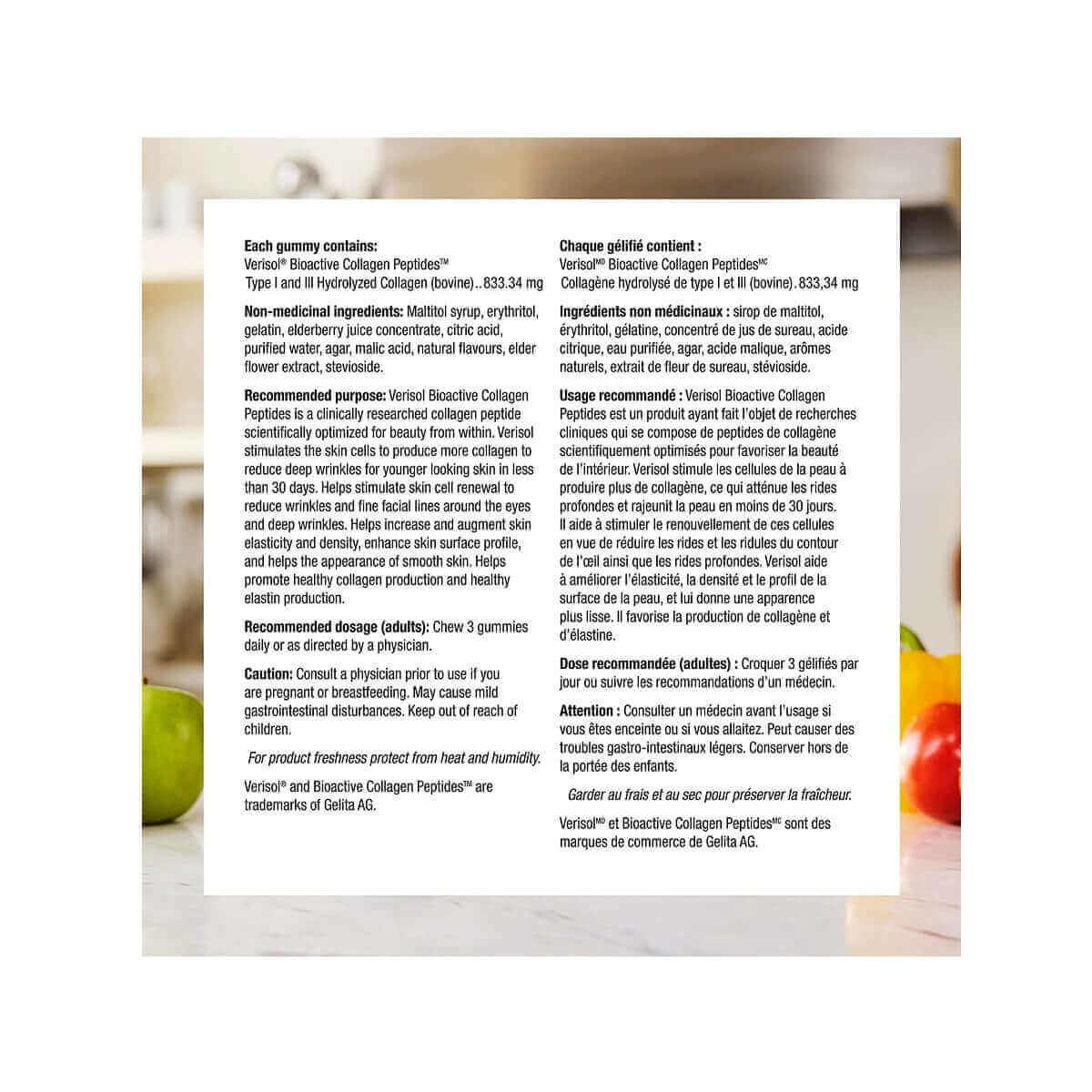 Ingredients, purpose, dosage, caution for webber naturals Collagen30 Elderberry Gummies 2500 mg (110 gummies)