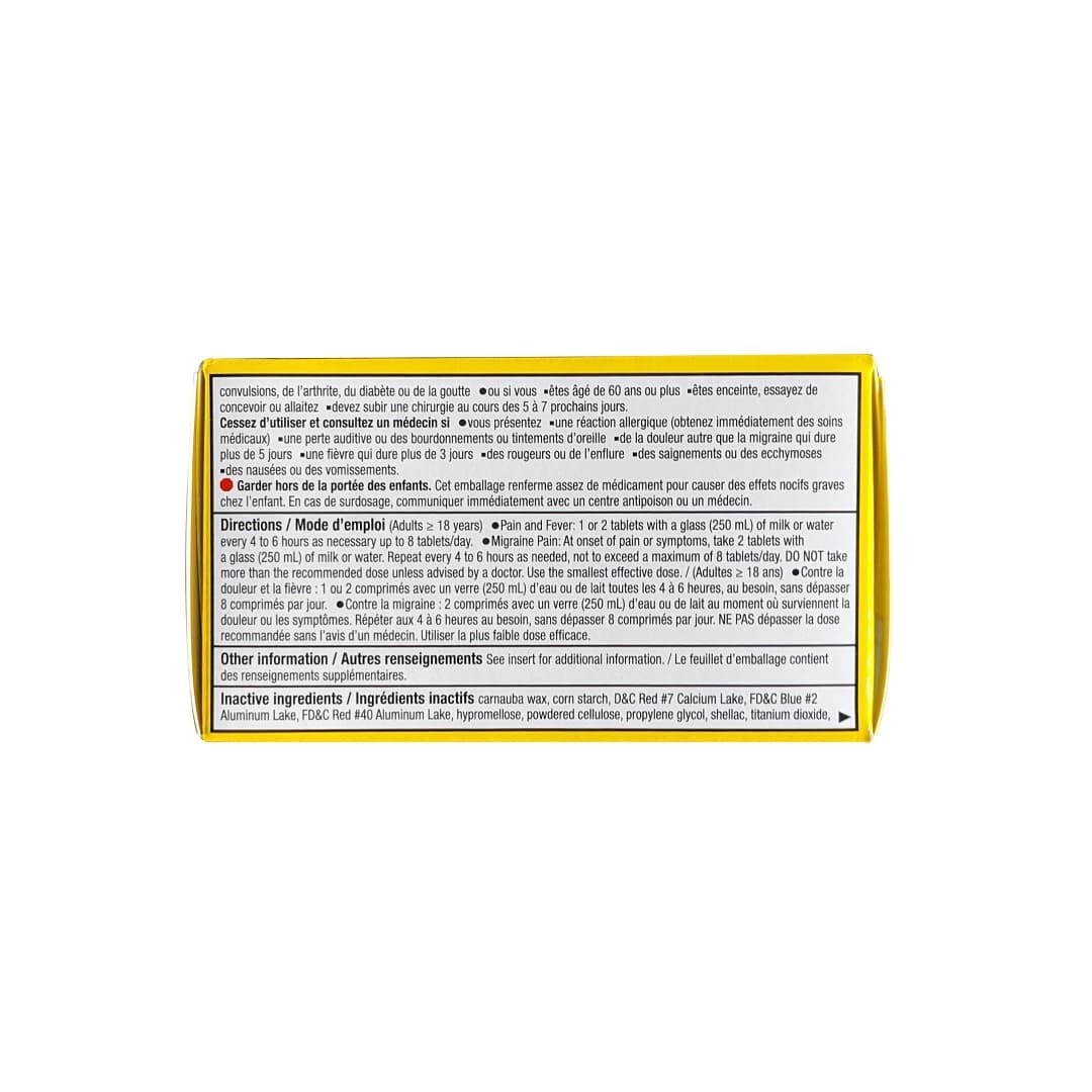 Warnings and directions for Aspirin Regular Strength Acetylsalicylic Acid 500 mg (100 tablets)