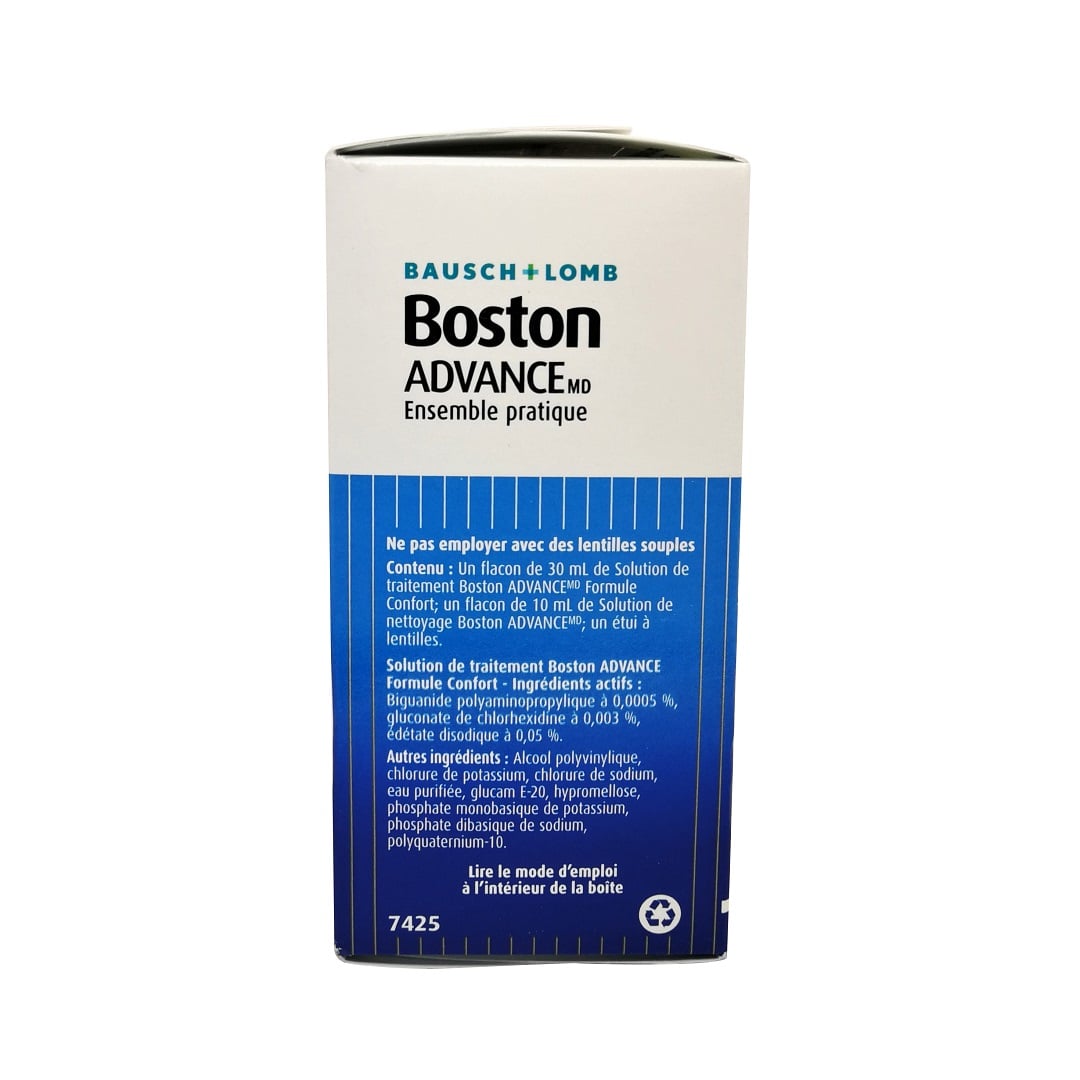 Contents and ingredients for Bausch & Lomb Boston Advance Convenience Pack for Rigid Contact Lens in French