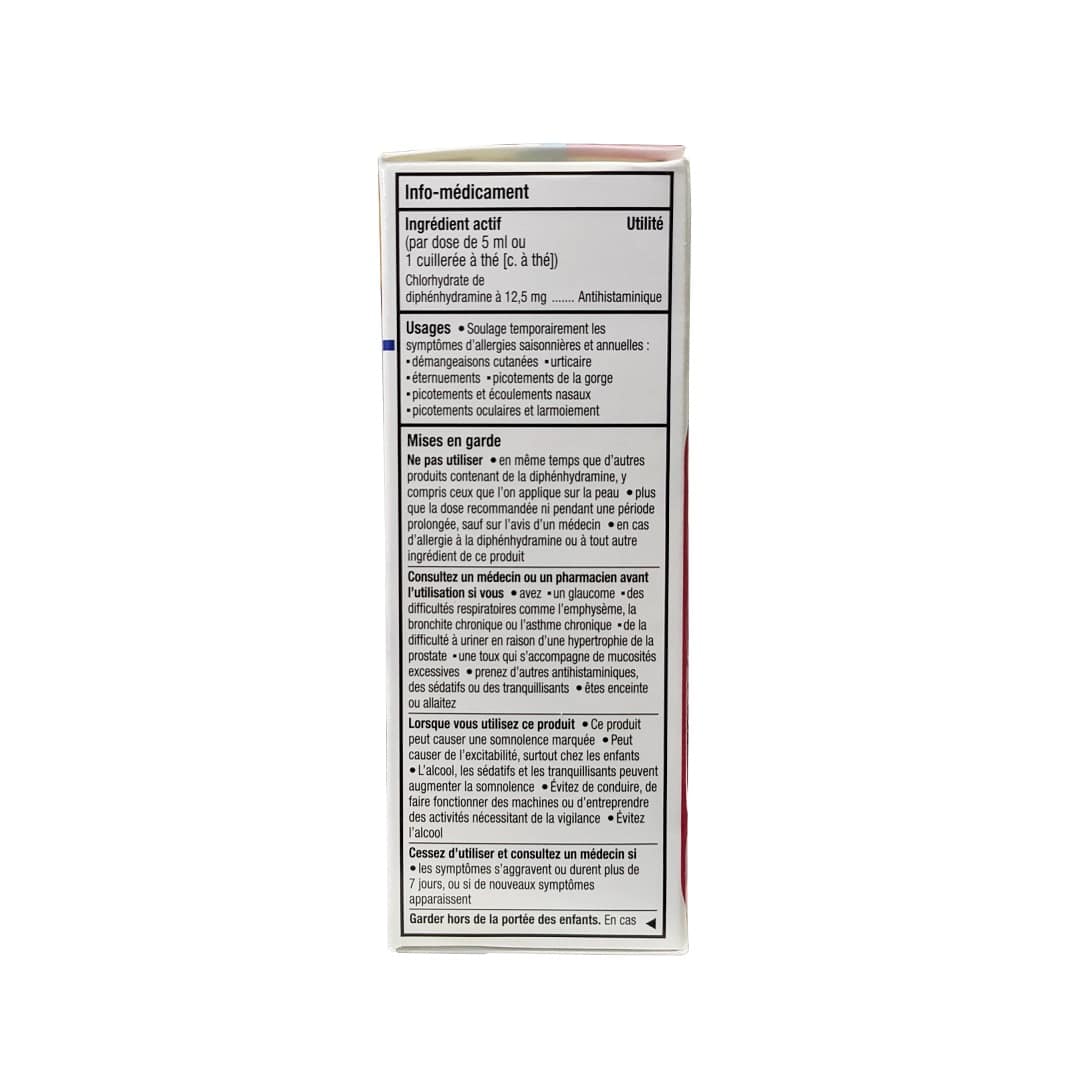 Product info for Benadryl Allergy Liquid Diphenhydramine Hydrochloride (100 mL) 3 of 3