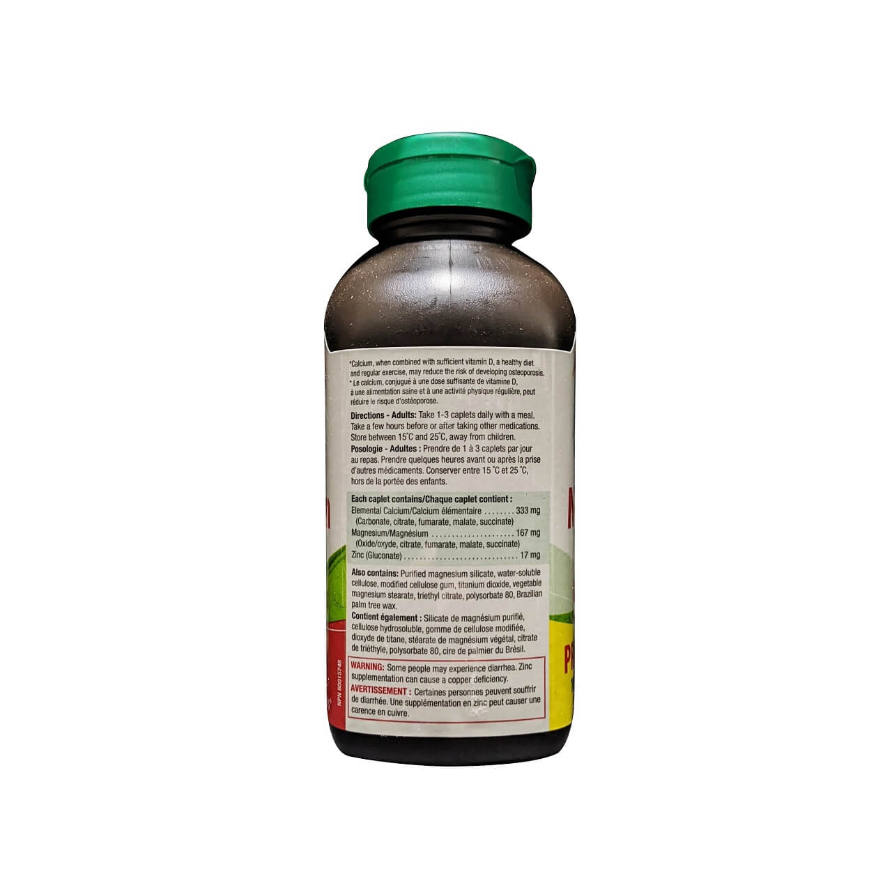 Direction, ingredients, warnings for Jamieson Calcium Magnesium and Zinc (200 caplets) (100 caplet bonus)