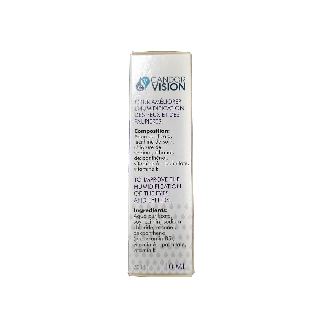 Ingredients for CandorVision Calmo Eye Spray (10 mL)