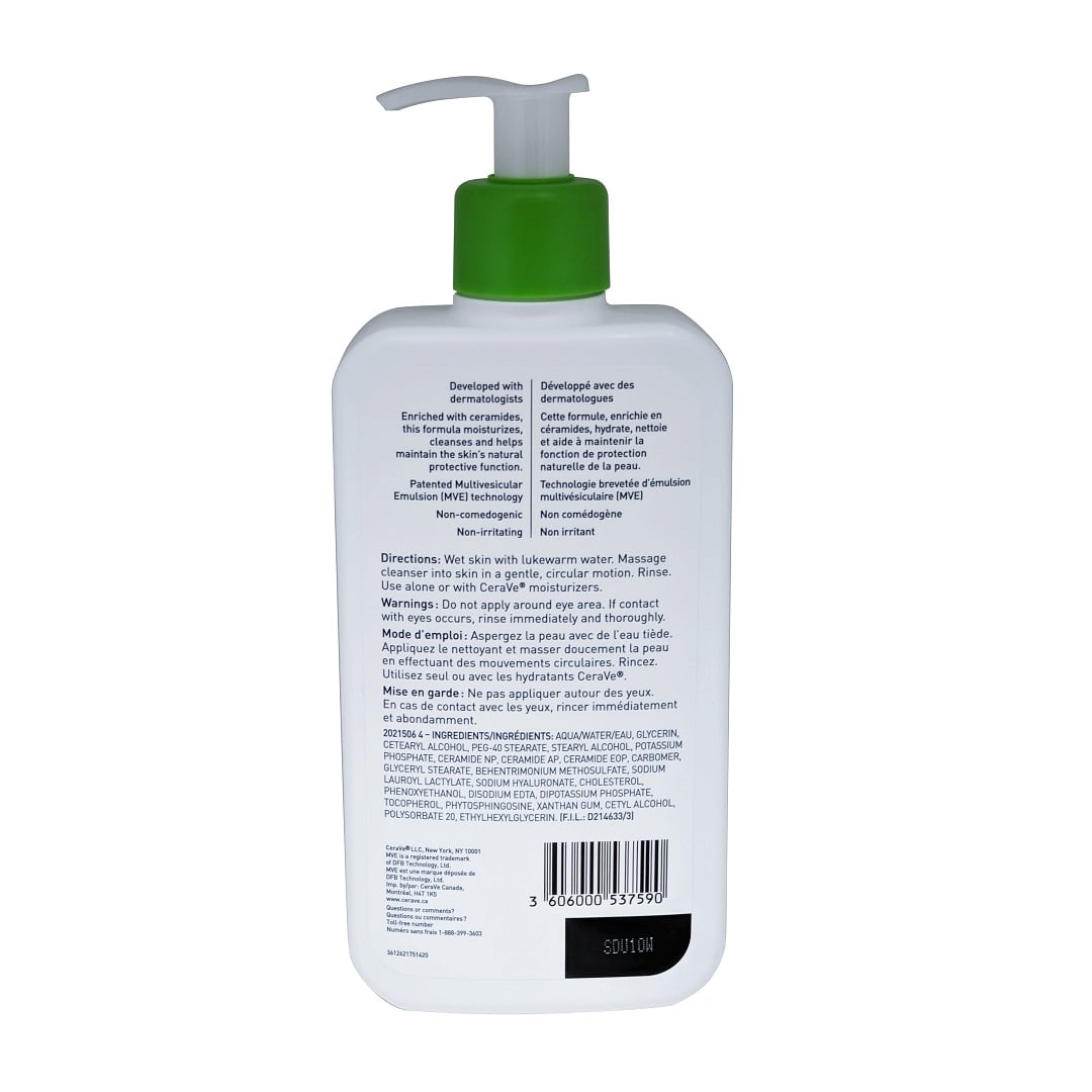 Directions, warnings, and Ingredients for CeraVe Hydrating Facial Cleanser (355 mL)