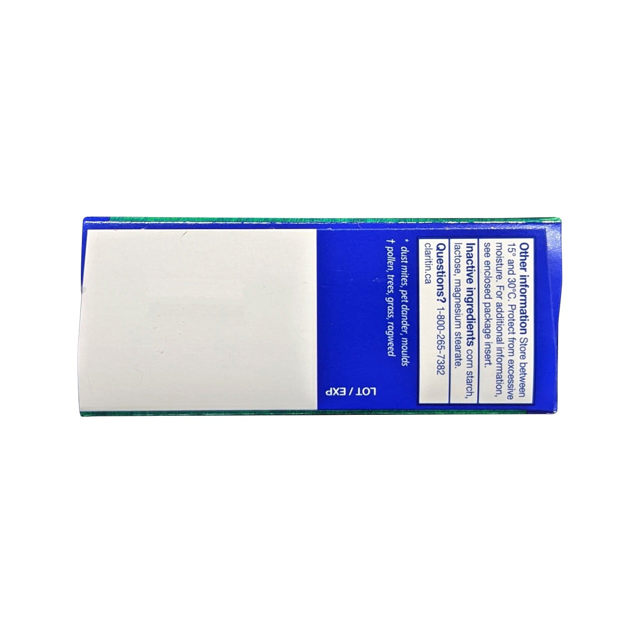 Ingredients for Claritin Non-Drowsy Loratadine 10mg (50 tablets)