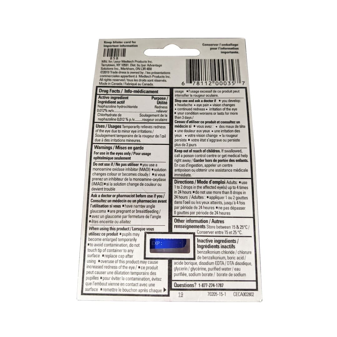 Ingredients, Uses, Warnings for Clear Eyes Eye Drops (6 mL)