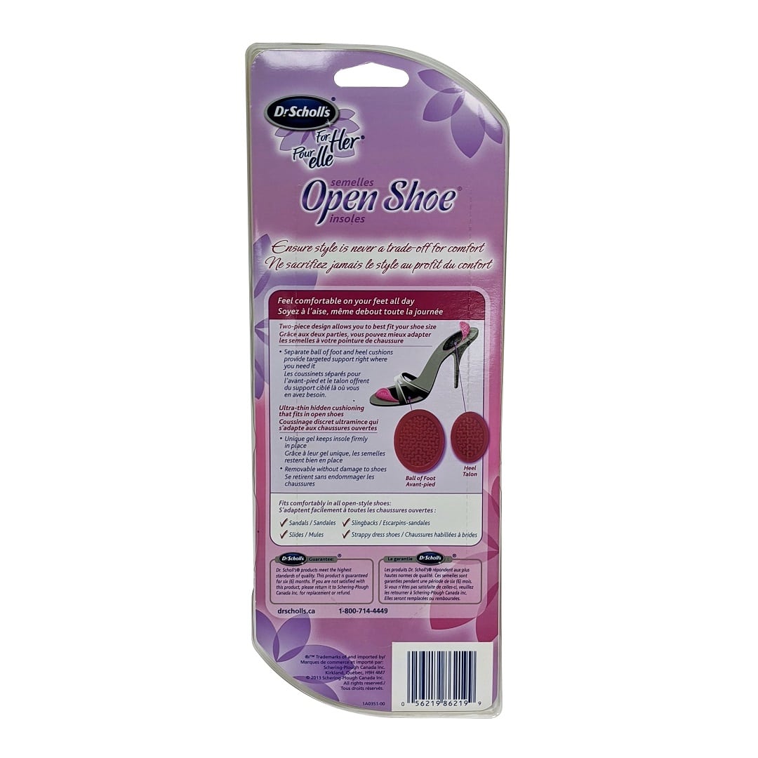 Product description and information for Dr. Scholl's For Her Open Shoe Insoles (1 individual insole)