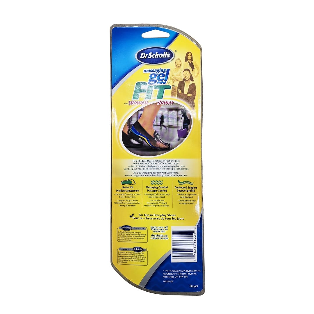 Description and features for Dr. Scholl's Massaging Gel Fit for Women (for Sz. 6-10) (1 pair)