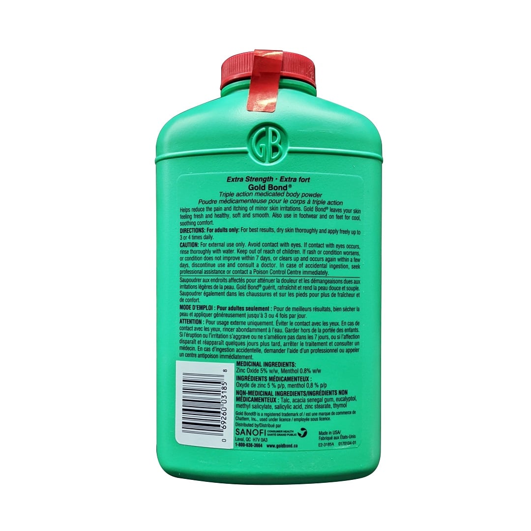 Description, directions, ingredients, warnings for Gold Bond Medicated Body Powder Extra Strength (283 grams)