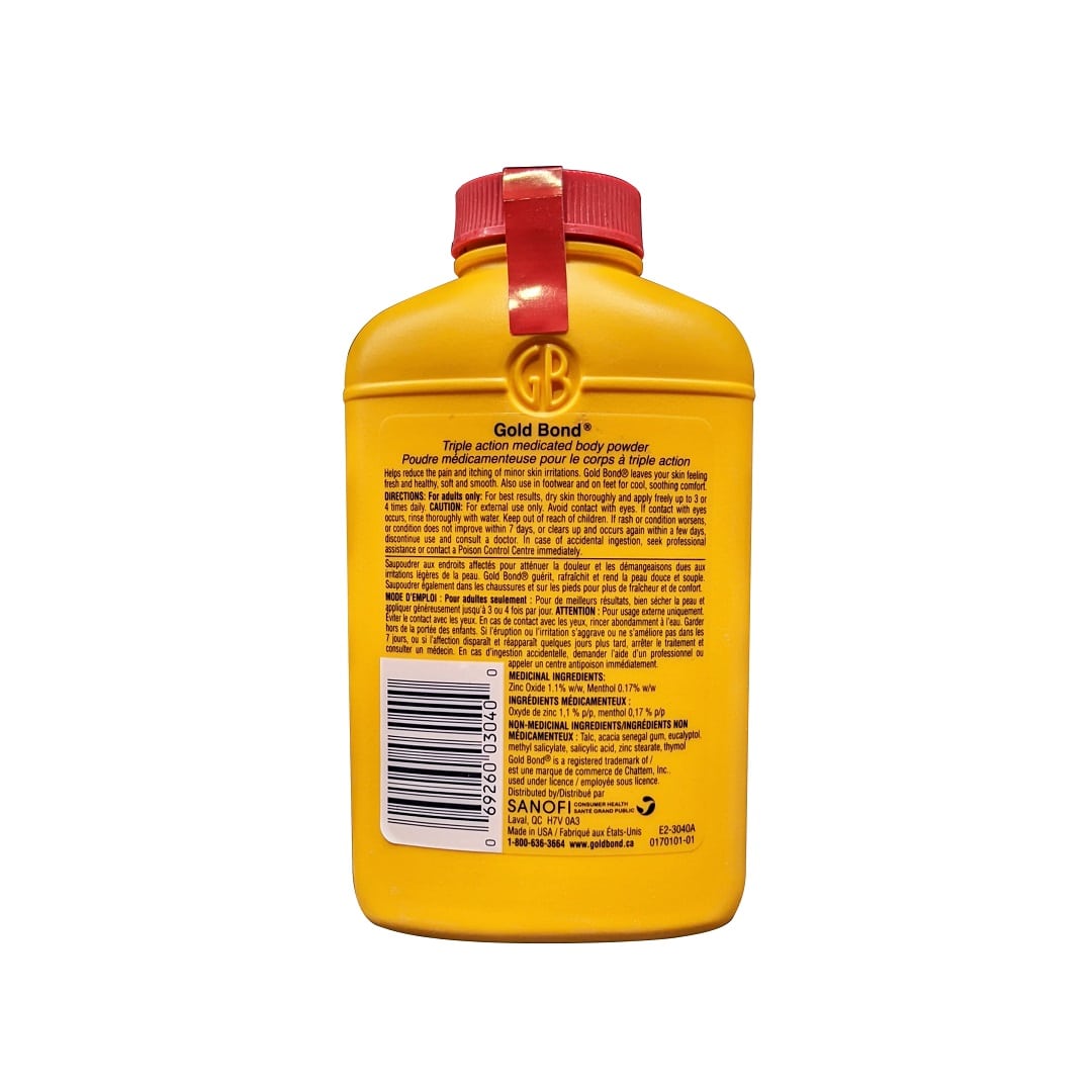 Description, directions, ingredients, warnings for Gold Bond Medicated Body Powder Regular Strength (113 grams)