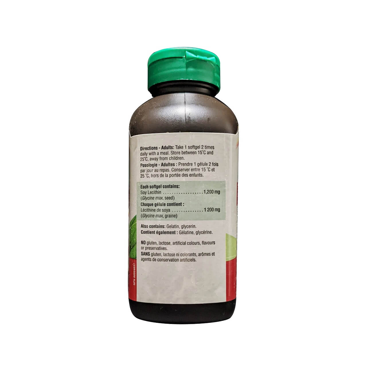 Directions and ingredients for Jamieson Lecithin 1200 mg (100 softgels)