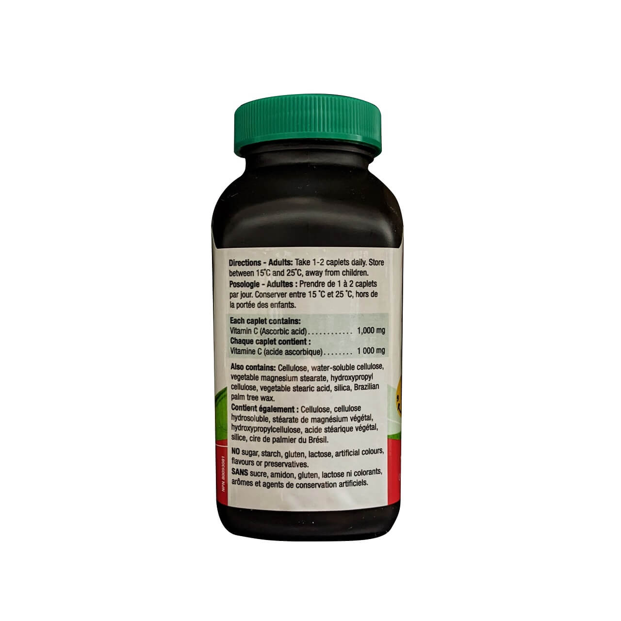 Directions and ingredients for Jamieson Vitamin C 1000 mg Timed Release (100 caplets)