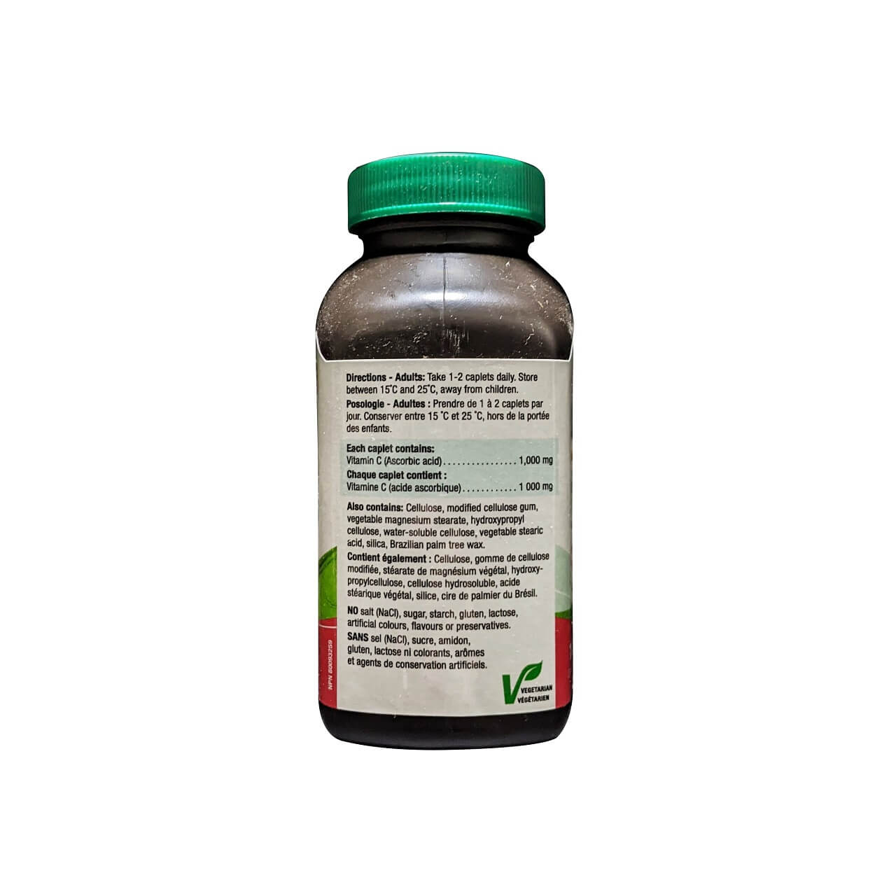 Directions, and ingredients for Jamieson Vitamin C 1000 mg (100 caplets)