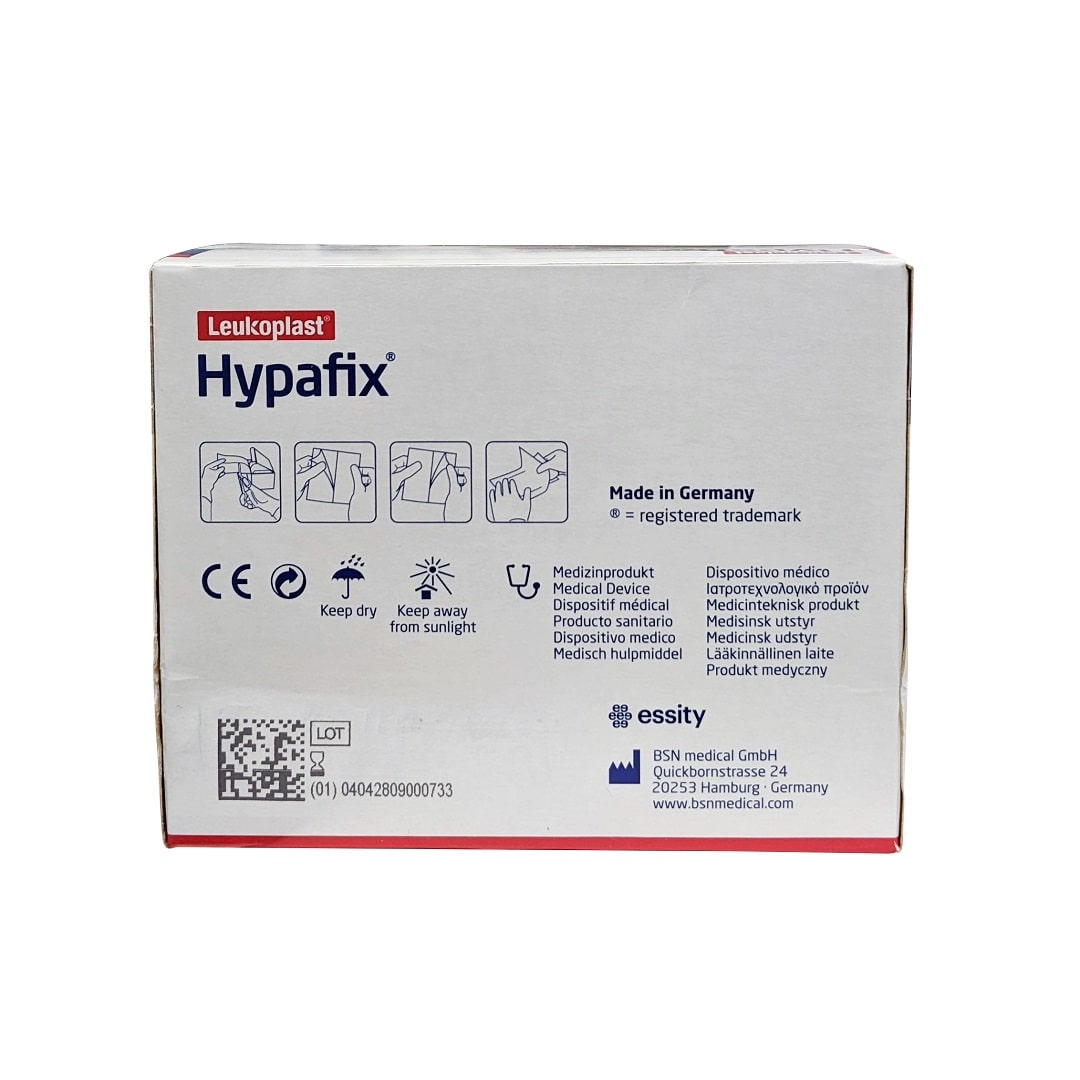 Application instructions for Leukoplast Hypafix Adhesive Non-Woven Fabric Dressing Retention Tape (10 cm x 10 m)