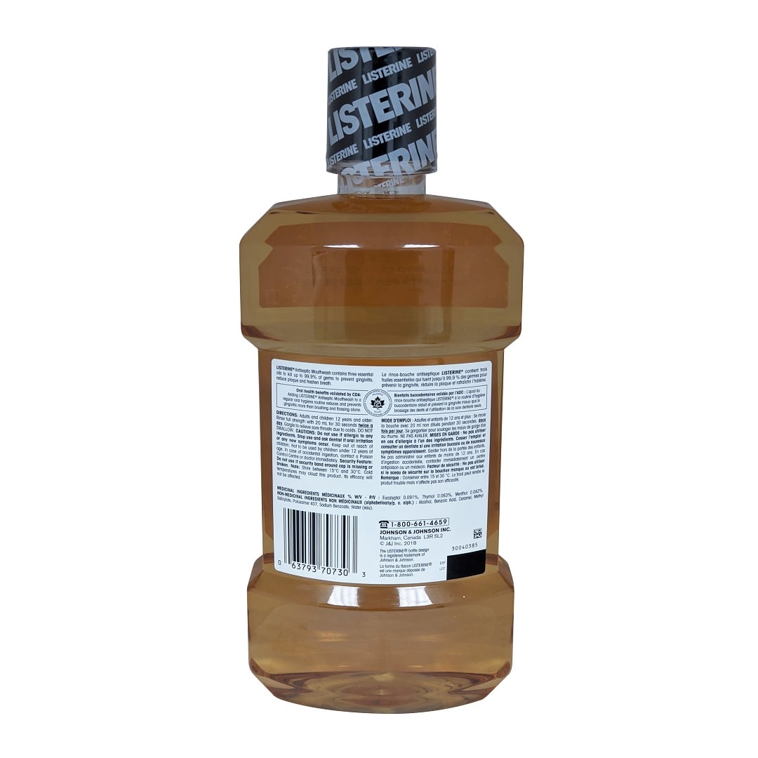 Uses, directions, ingredients, and warnings for Listerine Original Antiseptic Mouthwash (1L)