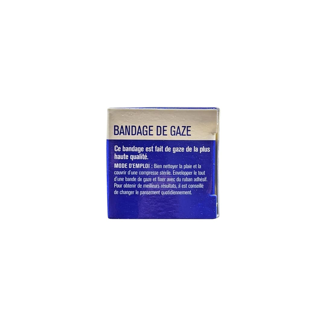 Product label for Mansfield First Aid Gauze Bandage (7.6 cm x 9.14 m) in French