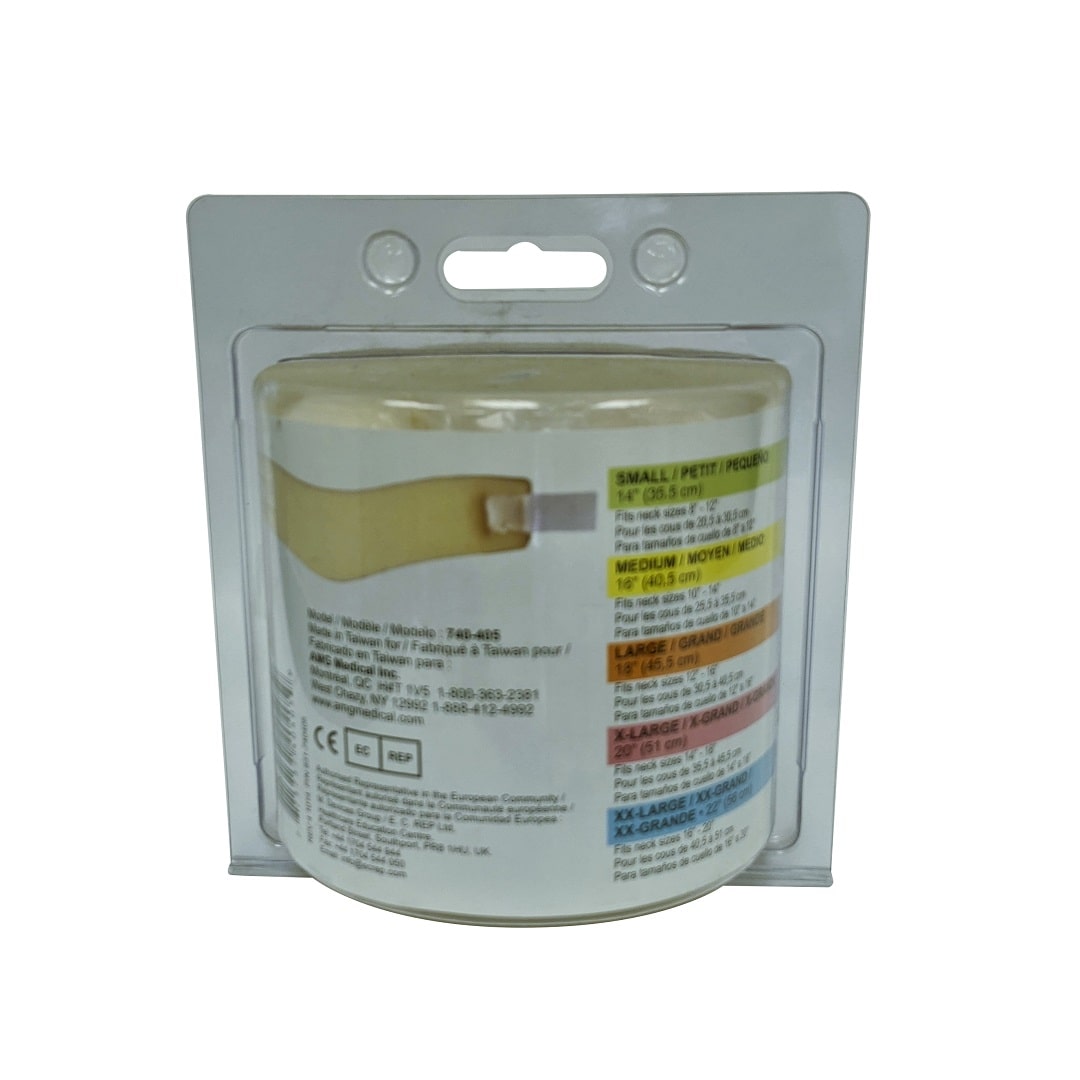 Description and size chart for MedPro Soft Cervical Collar (Medium)