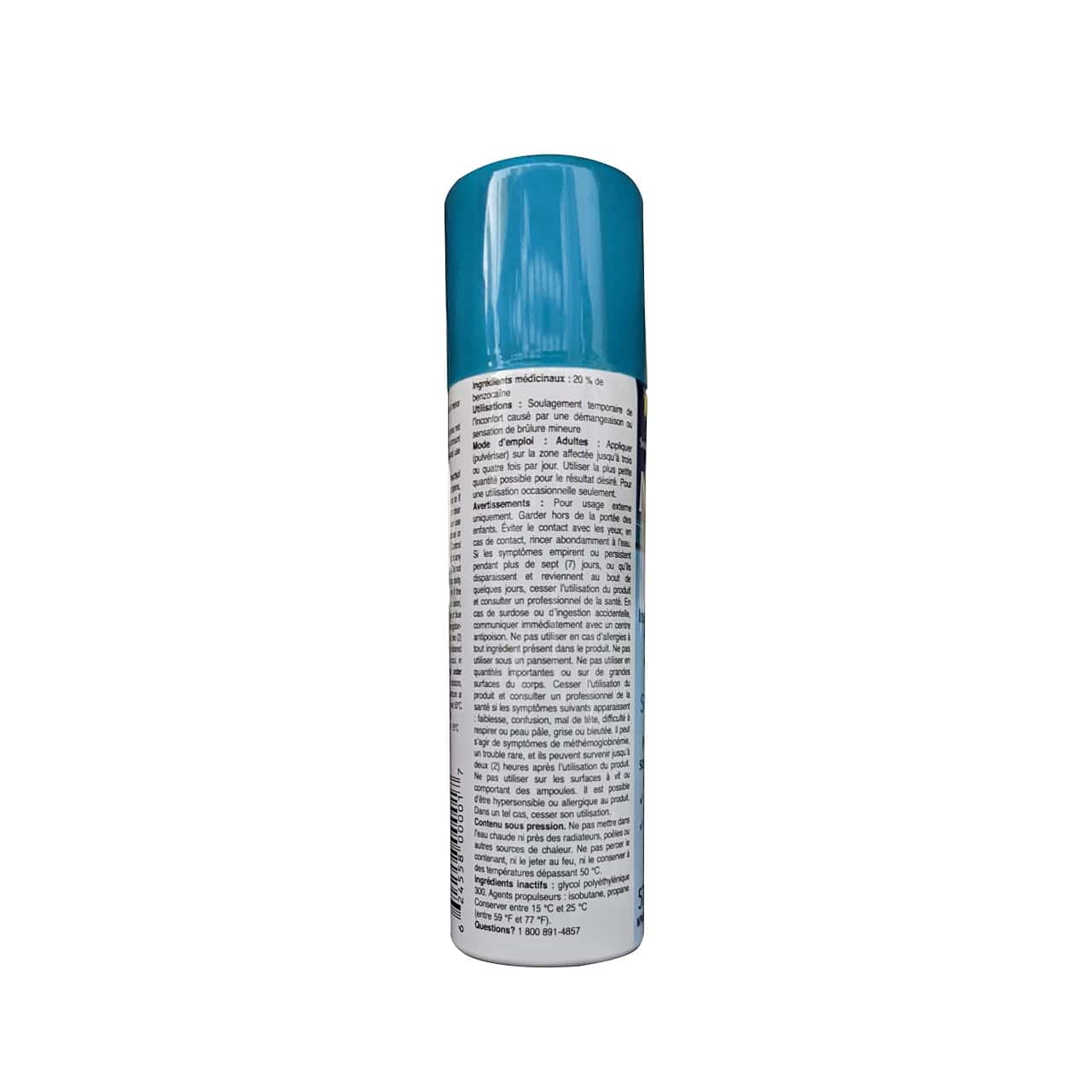 Ingredients, uses, dose, warnings for Monistat Max Strength Itch Relief Spray (57 mL) in French