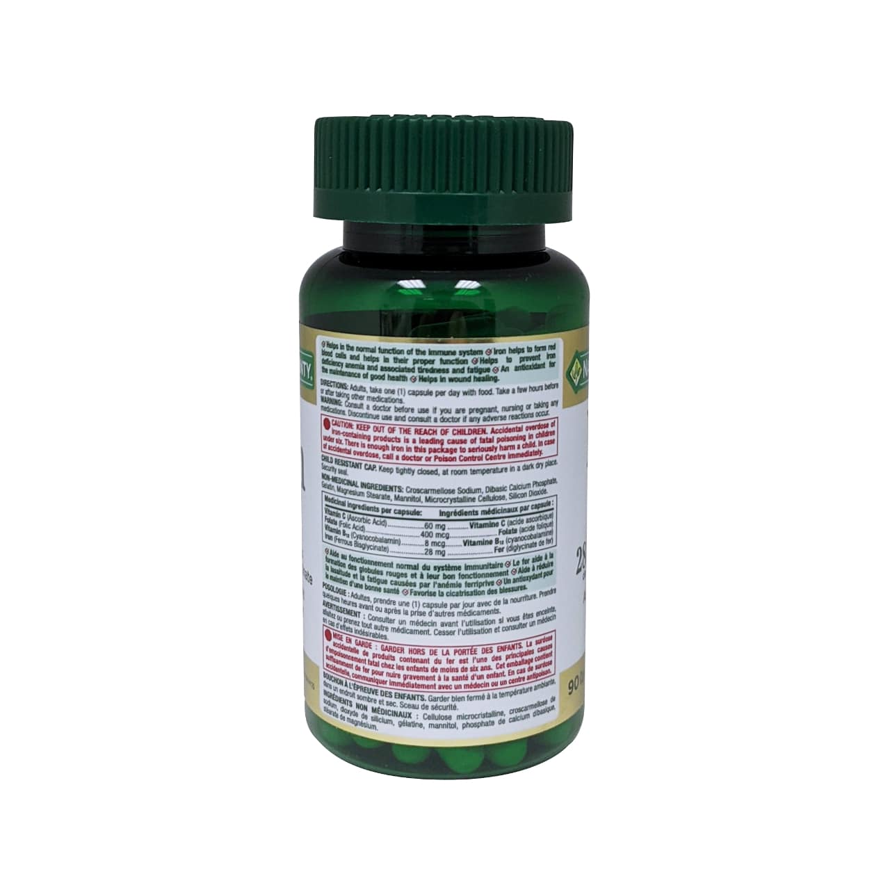 Nature's Bounty Gentle Iron Plus Ferrous Bisglycinate 28mg Iron (90 capsules)