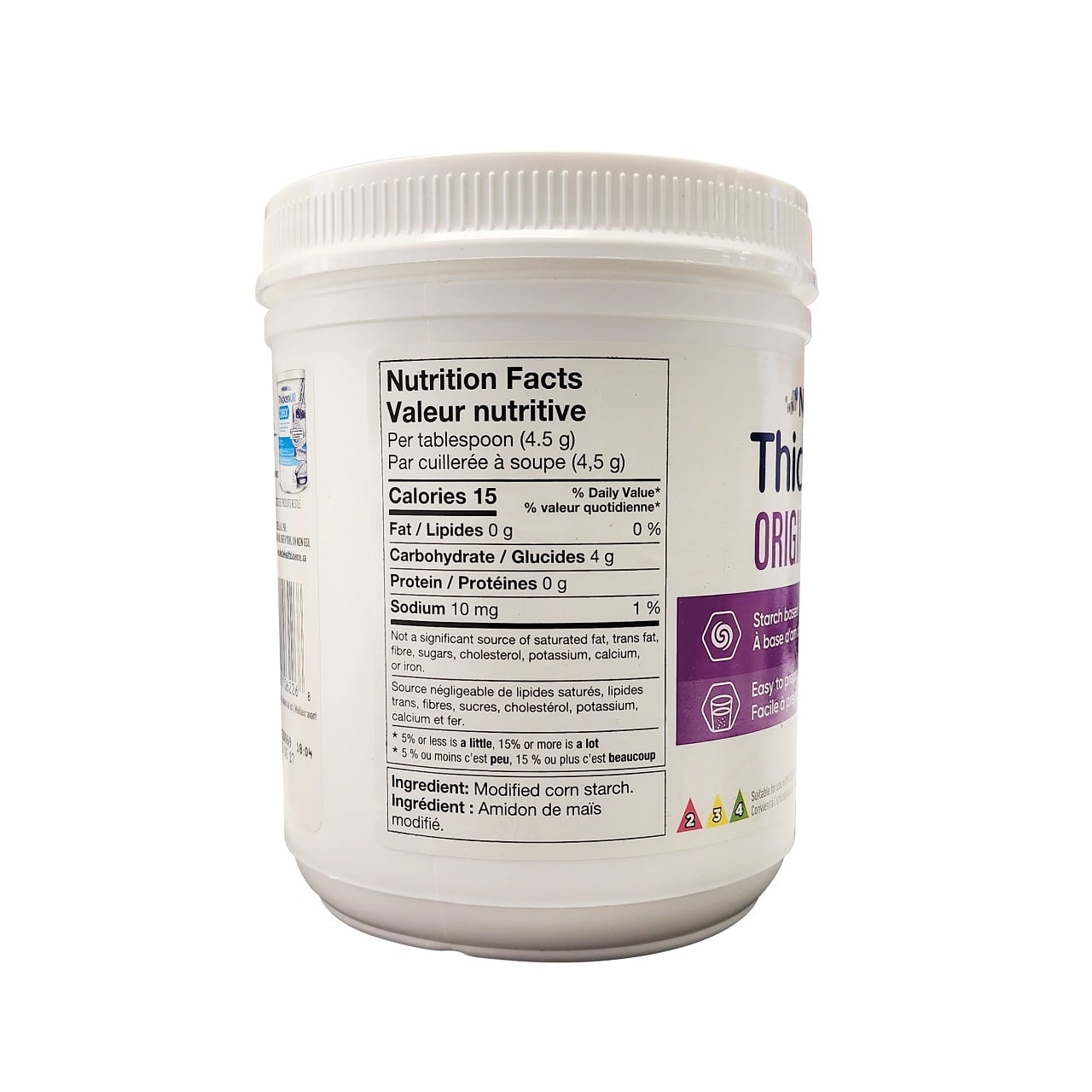 Nutrition facts for Nestle ThickenUP Original (227 grams)