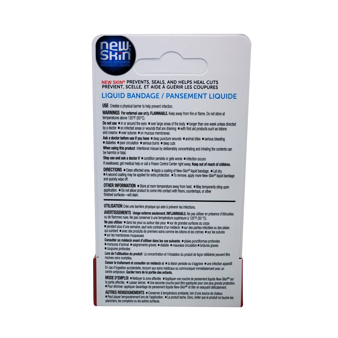 Use, warnings, directions for New-Skin Liquid Bandage (10mL)