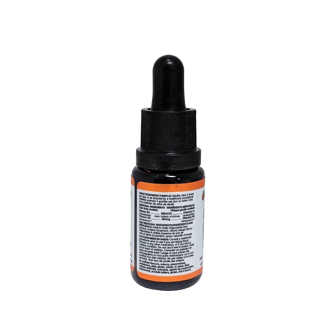Directions and ingredients for Orange Naturals Vitamin D3 (250 IU) & Vitamin K2 (30 mcg) (15 mL / 450 Drops)