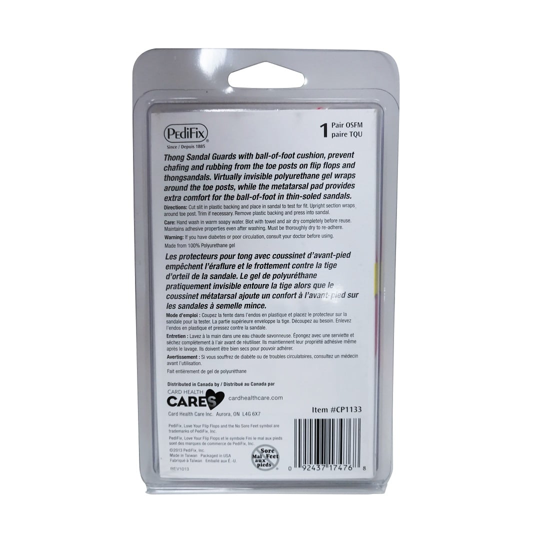 Description, directions, and caution for PediFix Visco-Gel Thong Sandal Guards