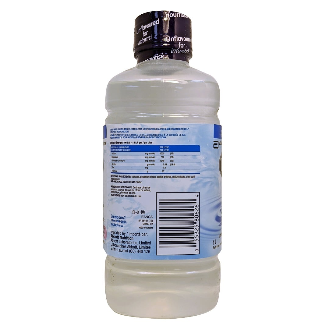 Directions, use, dose for Pedialyte Oral Rehydration Solution (1000 mL) Unflavoured in French