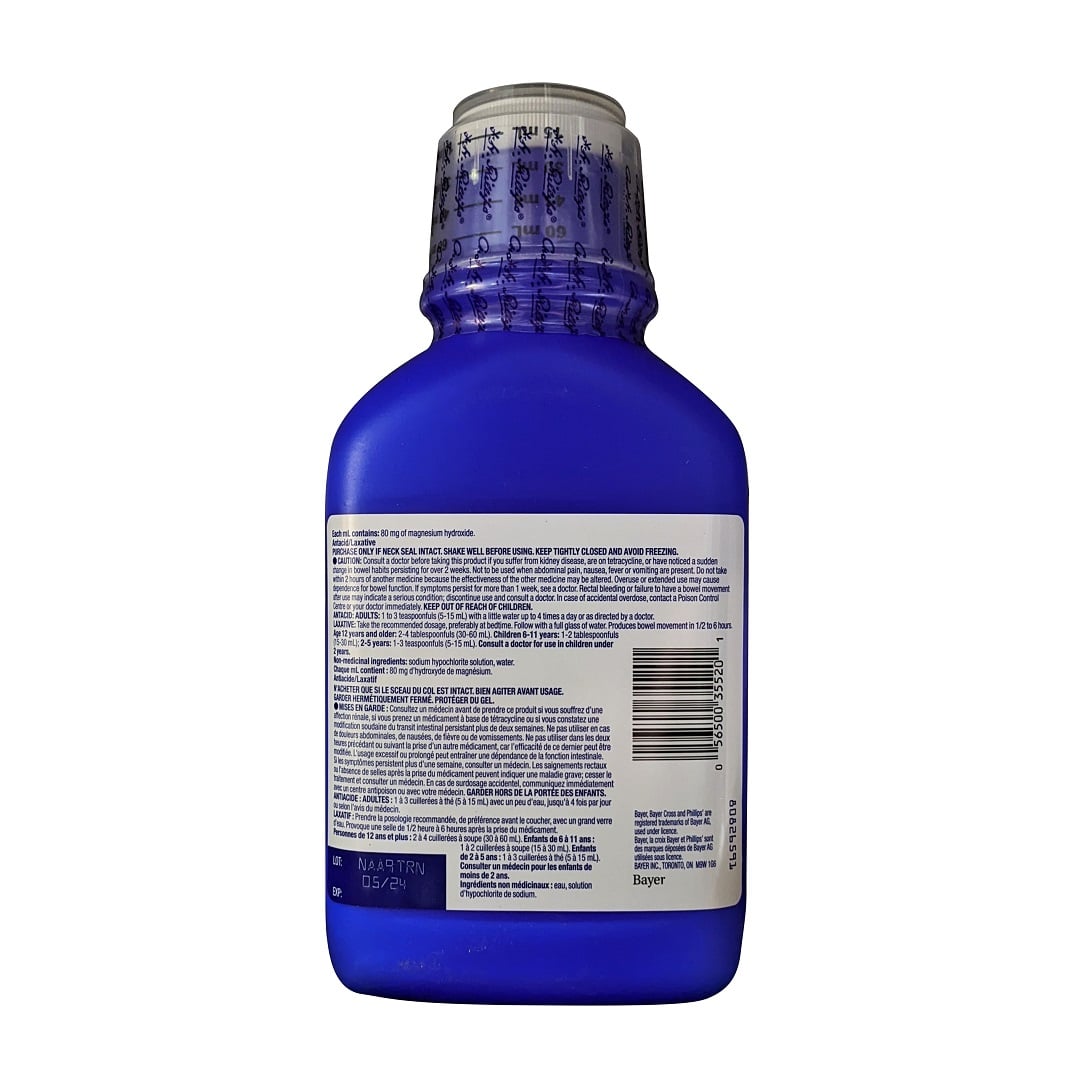 Description, directions, ingredients, warnings for Phillips Milk of Magnesia Original (769 mL)