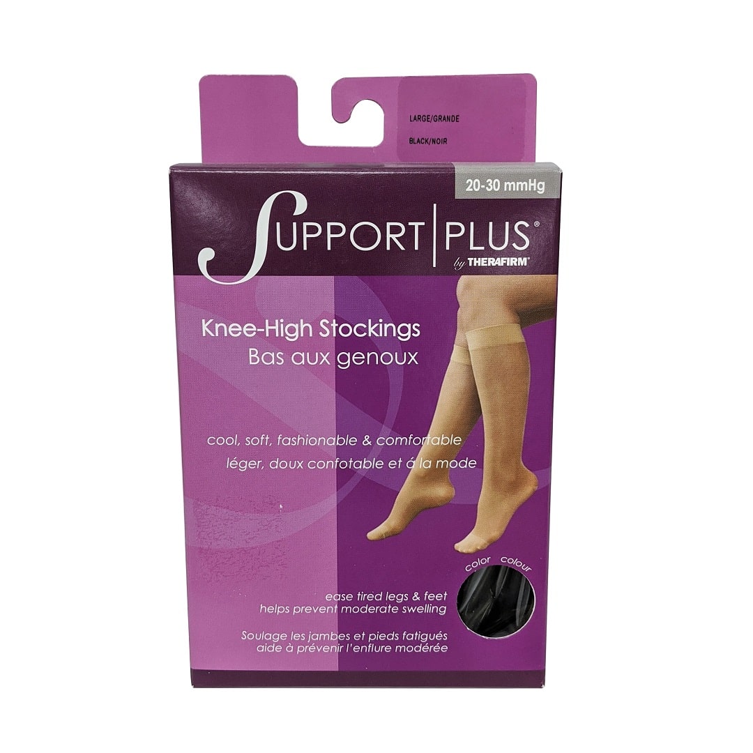 Support Plus by Therafirm 20-30 mmHg - Knee High Stockings / Black - L –   (by 99 Pharmacy)