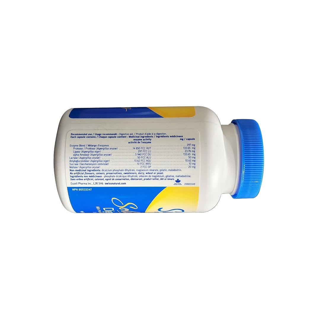 Ingredients for Swiss Natural Solutions Digestion with Protease, Amylase, and Lactase (90 capsules)