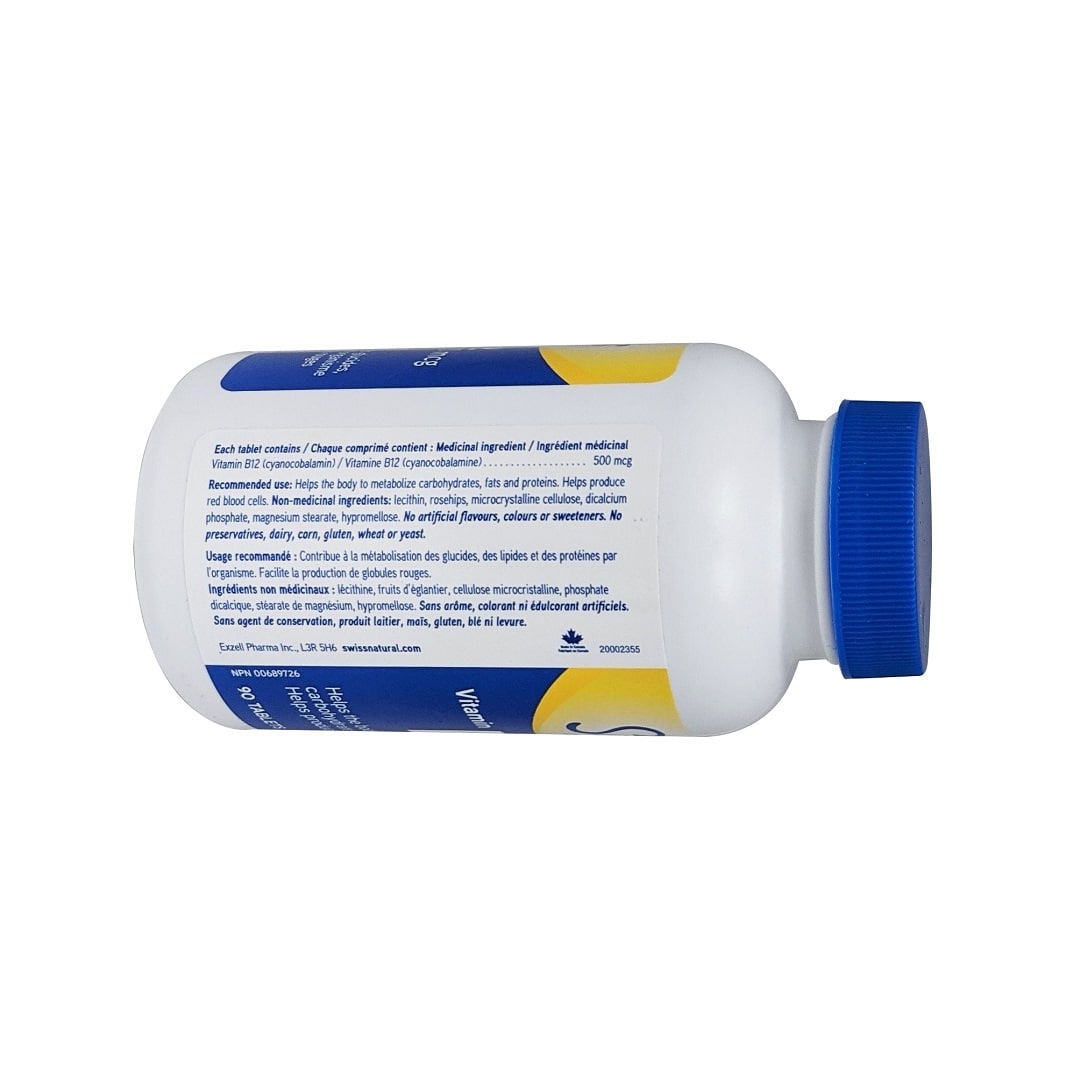 Uses and ingredients for Swiss Natural Vitamin B12 500mcg (90 tablets)