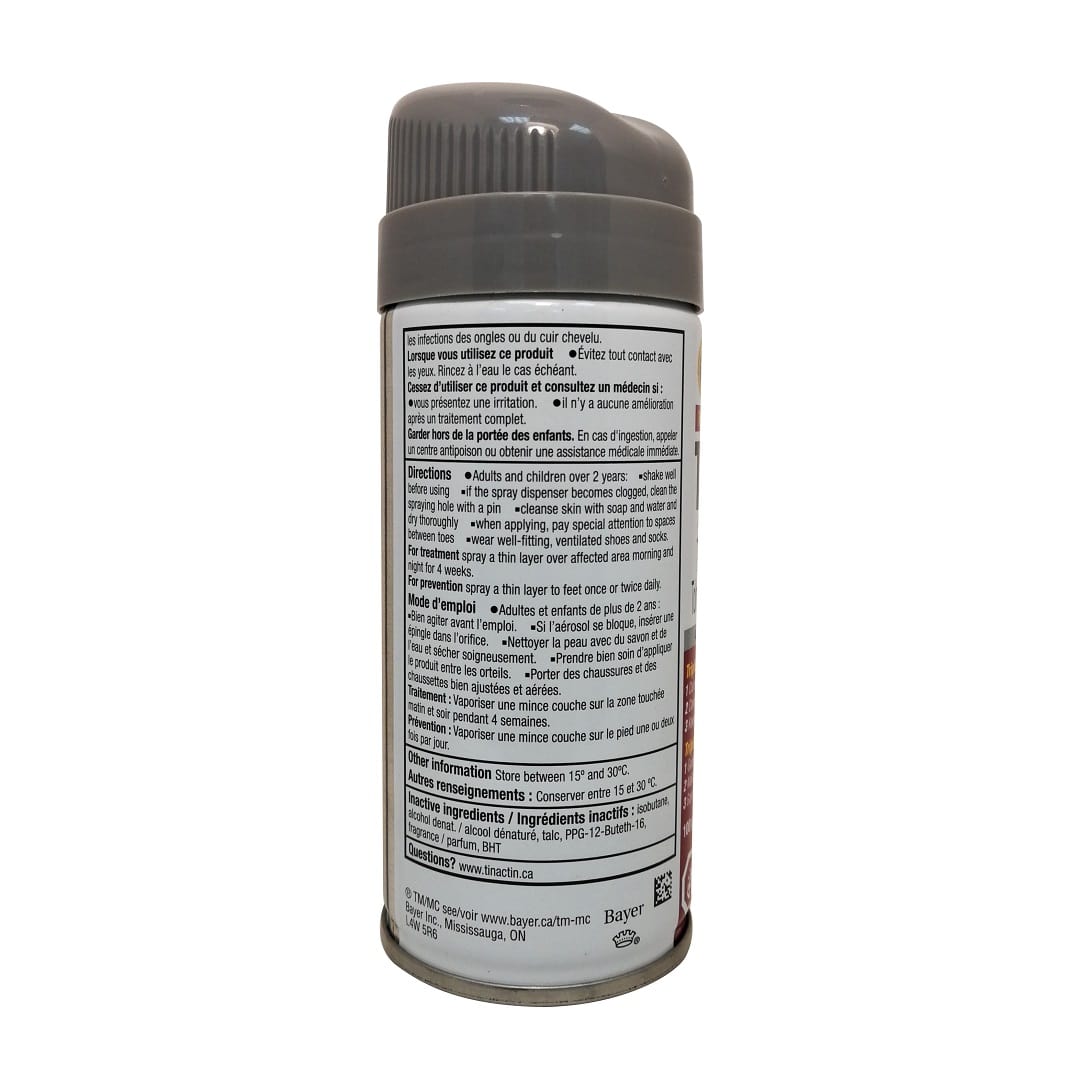 Directions and ingredients for Tinactin Antifungal Aerosol (Tolnaftate 1%)