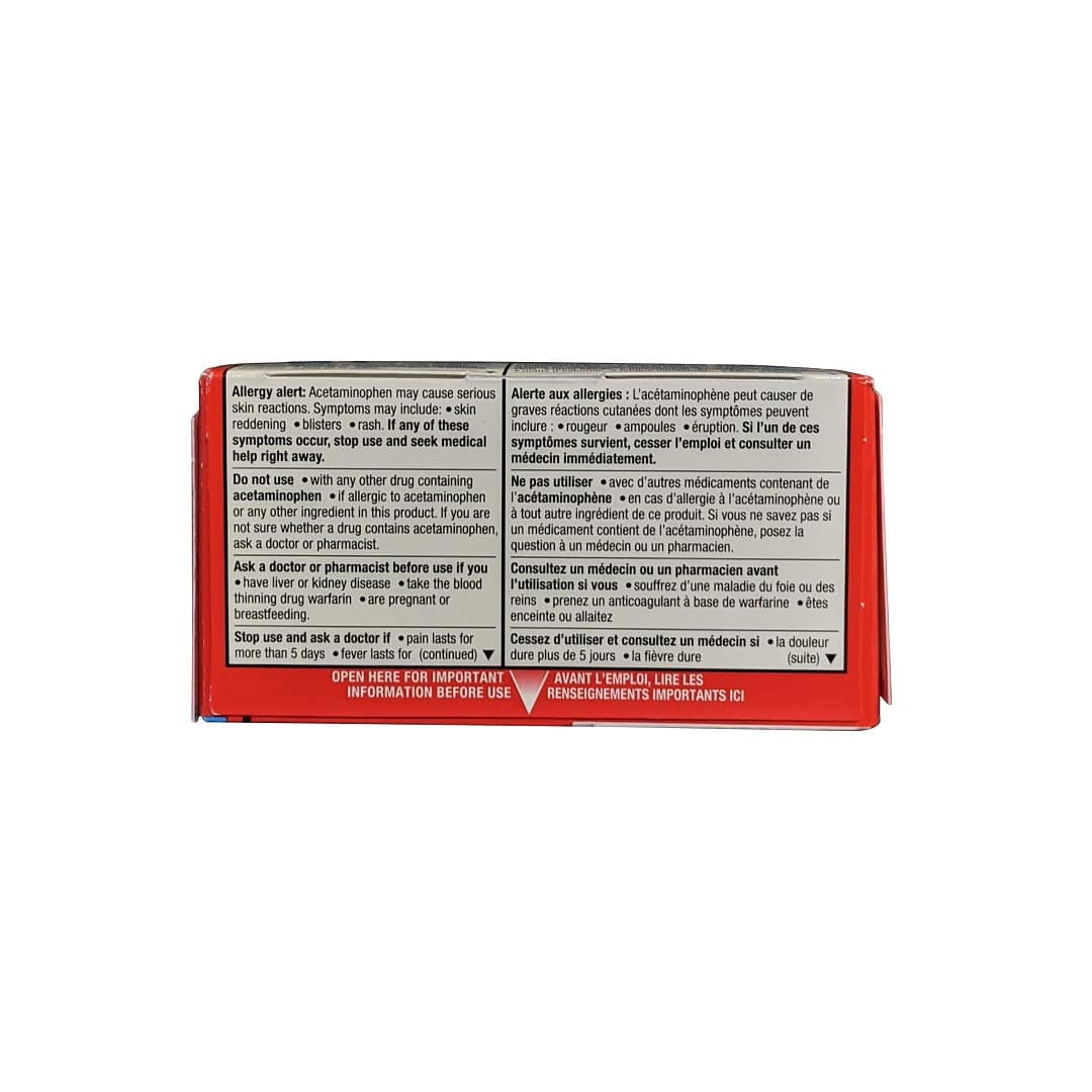 Warnings for Tylenol Muscle & Body Acetaminophen 650 mg (72 caplets)