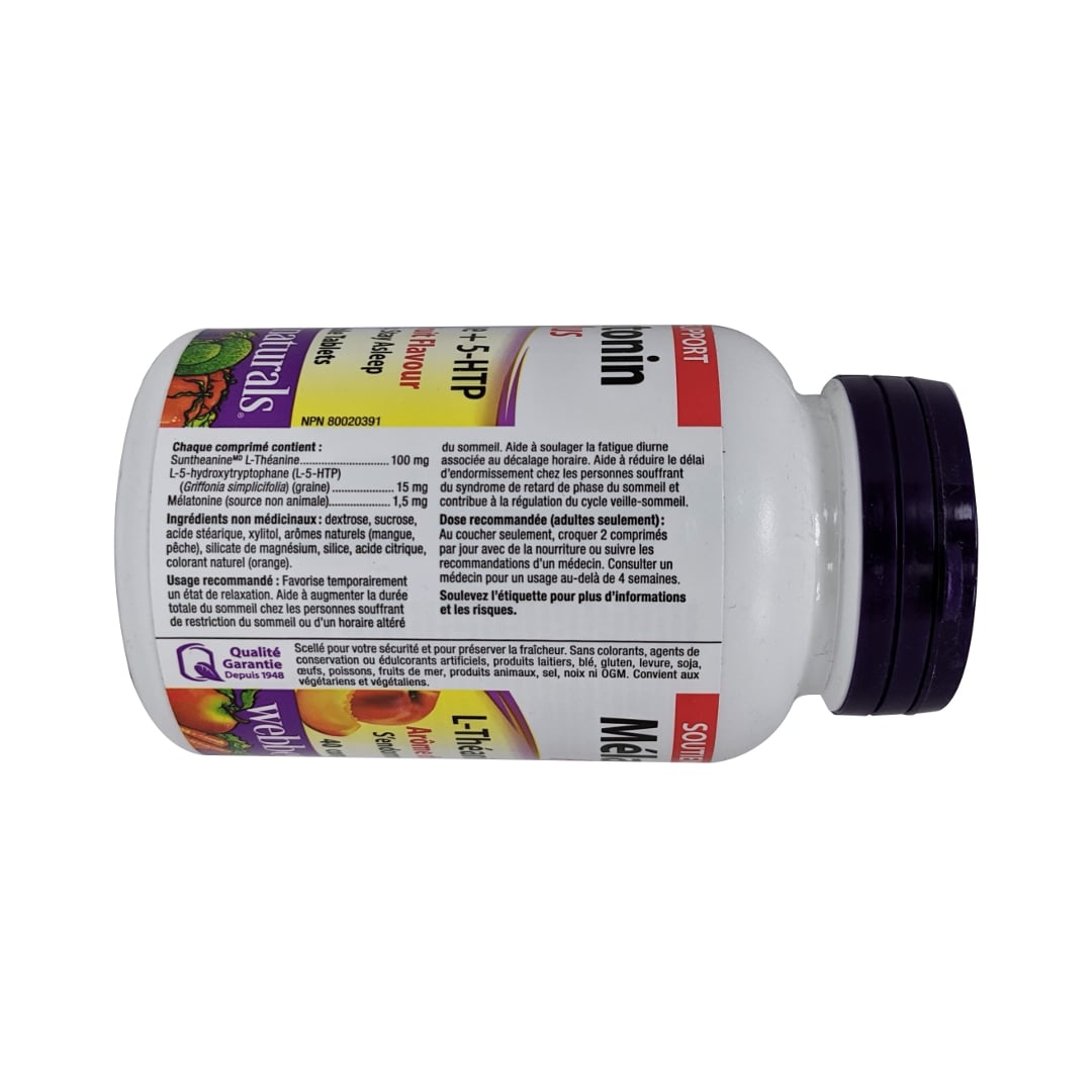 webber naturals Melatonin Plus L-Theanin + 5-HTP (Tropical Fruit Flavour) (40 chewables)