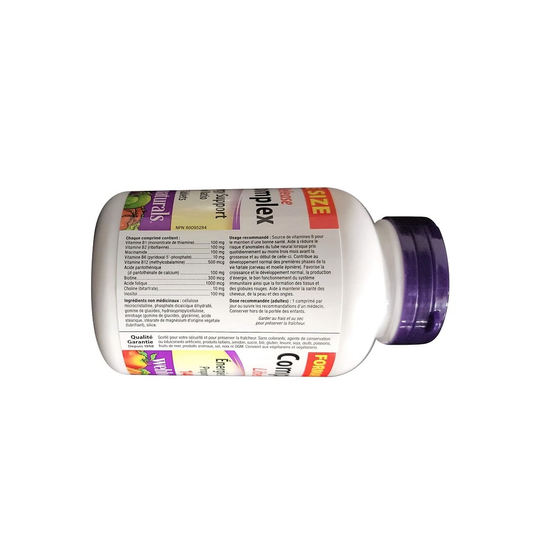 Ingredients, purpose, dose for webber naturals B100 Complex Timed Release (140 tablets) in French