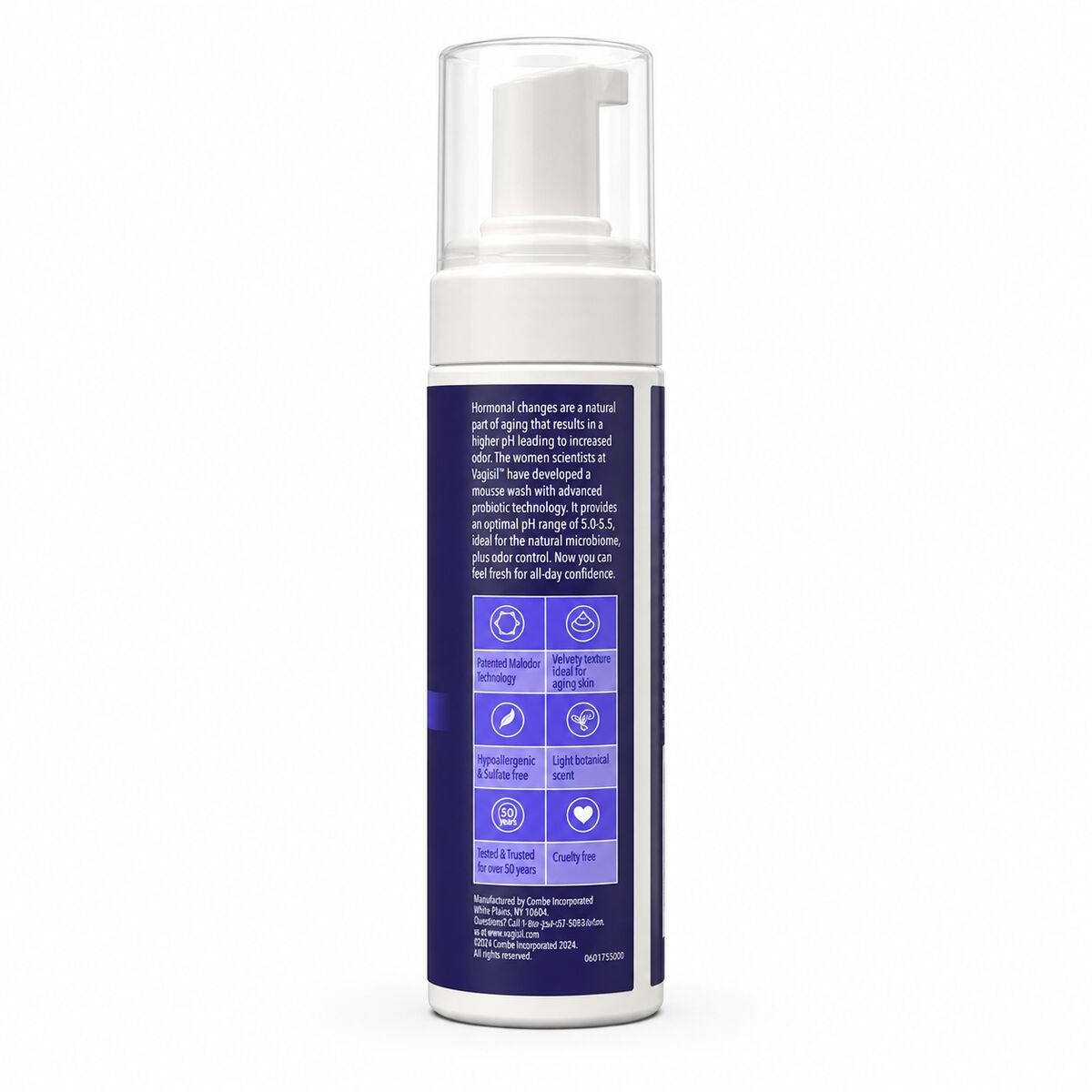 Vagisil Probiotic Mousse Wash 180 mL package view 2