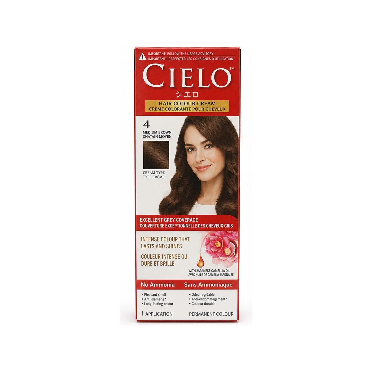 Cielo Hair Colour Cream No. 4 Medium Brown – package view 2