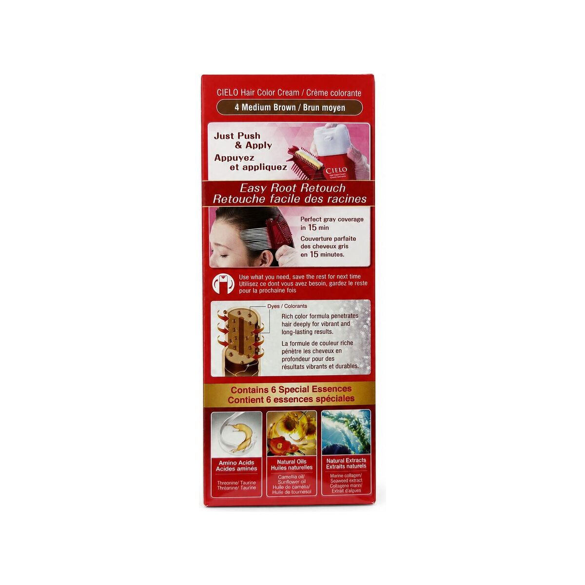 Cielo Hair Colour Cream No. 4 Medium Brown – package view 3
