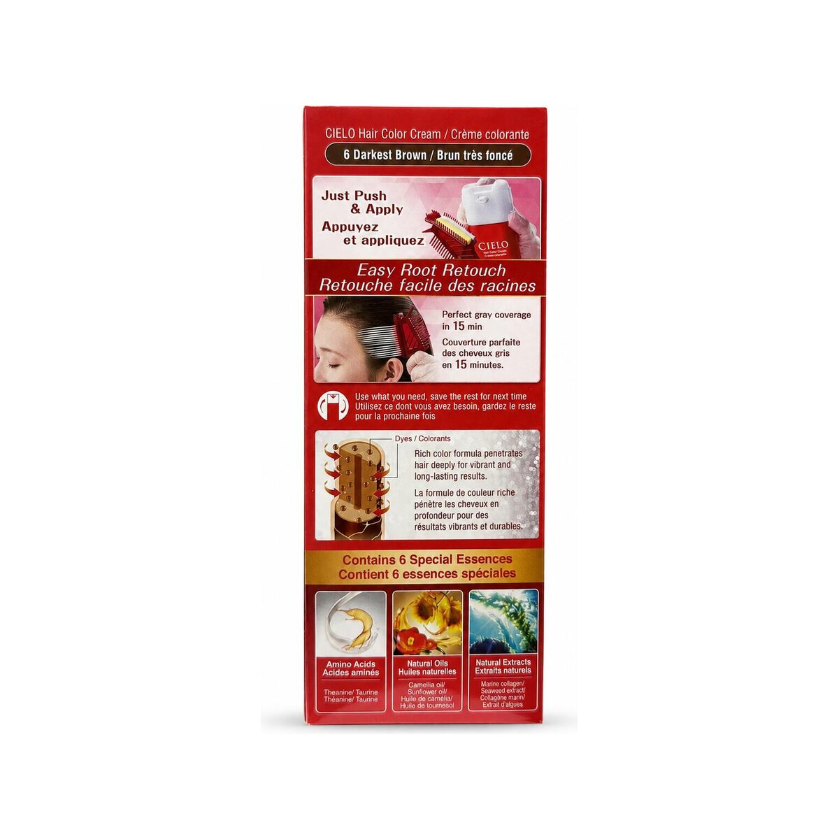 Cielo Hair Colour Cream No. 6 Darkest Brown – package view 3