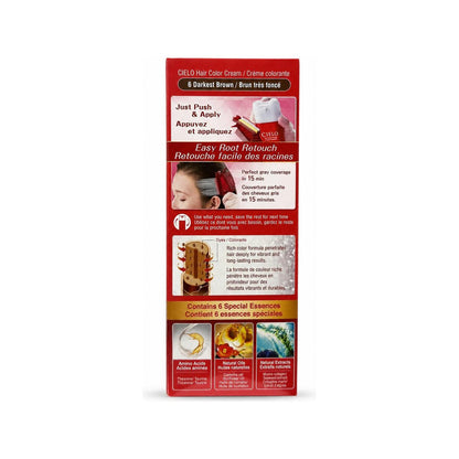 Cielo Hair Colour Cream No. 6 Darkest Brown – package view 3