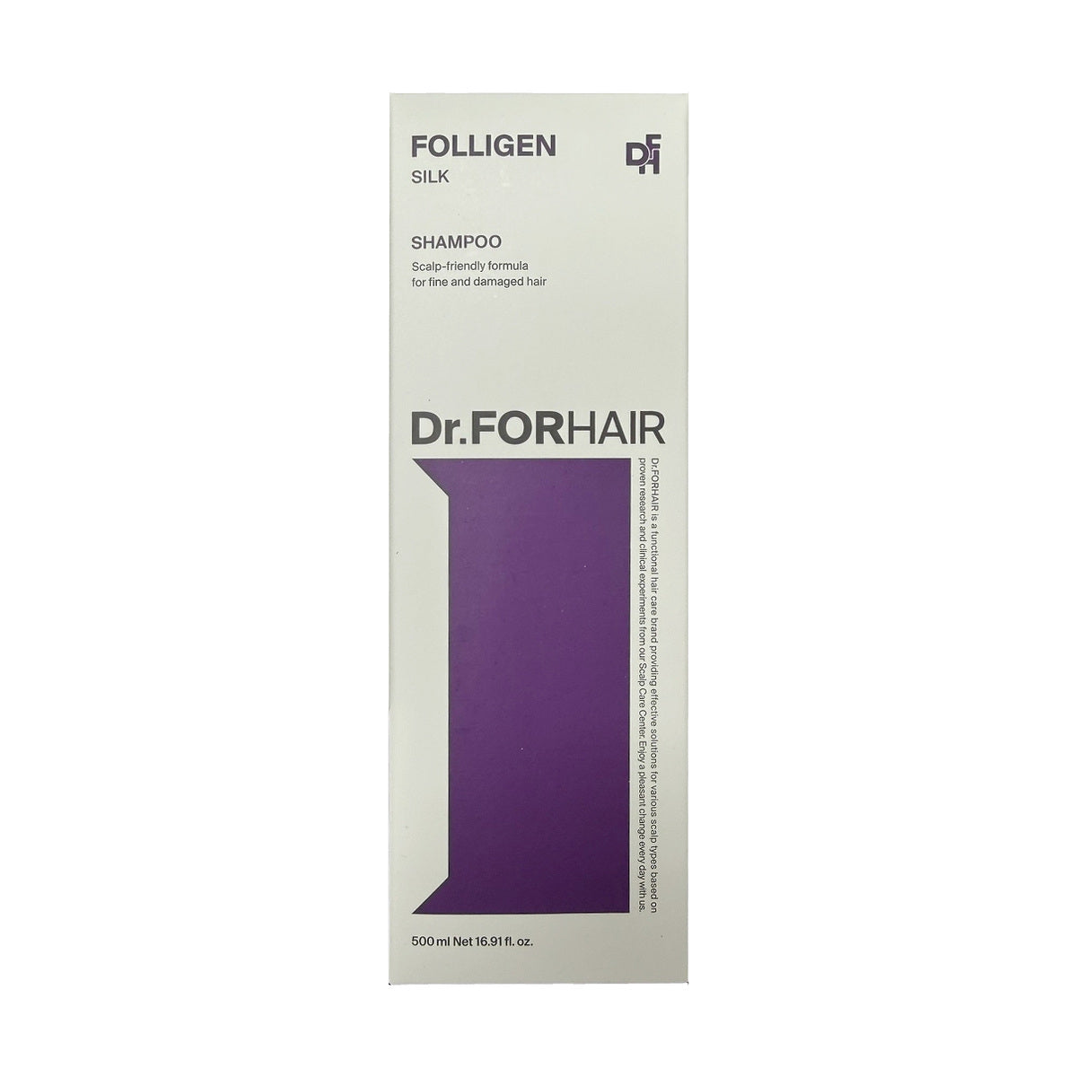 Dr.FORHAIR Folligen Silk Shampoo (500 mL) — carton front